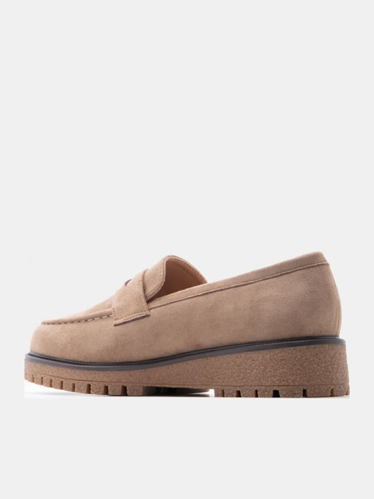 Women's Moccasins In Beige Colour