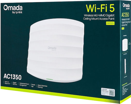 TP-LINK EAP225 v4.20 Точка за достъп Wi‑Fi 5 Двулентов (2.4 и 5GHz) Единичен комплект
