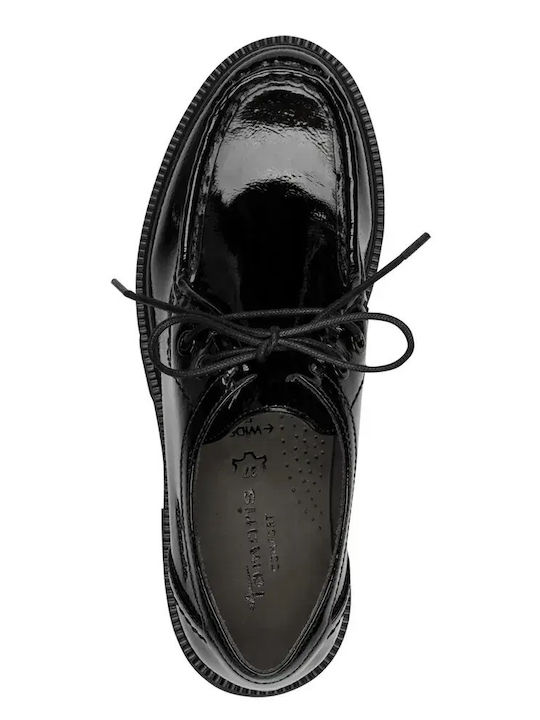 Lackleder Damen Mokassins in Schwarz Farbe