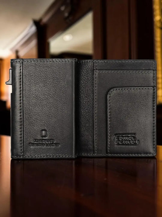 Leather Men's Card Wallet with RFID Black