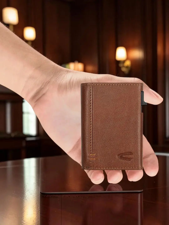 Мъжки портфейл за карти с RFID тауп