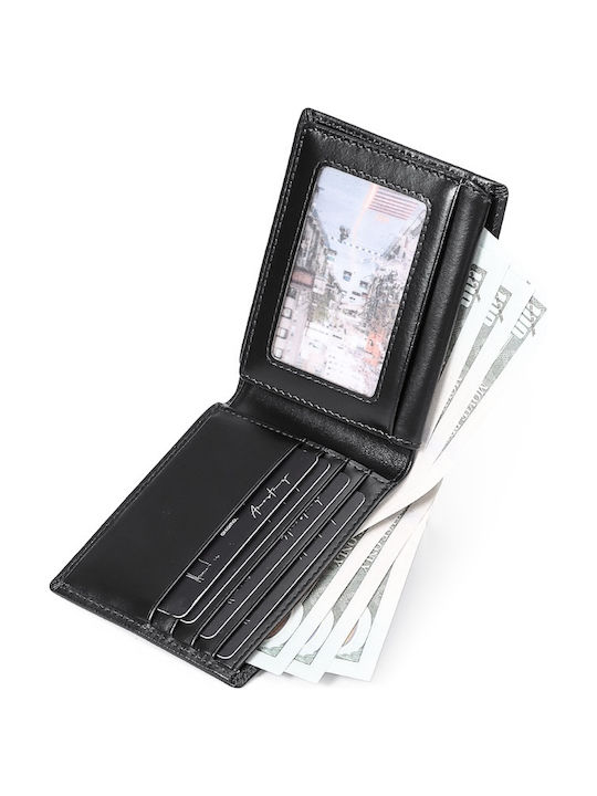 Leder Herrenbrieftasche mit RFID Schwarz