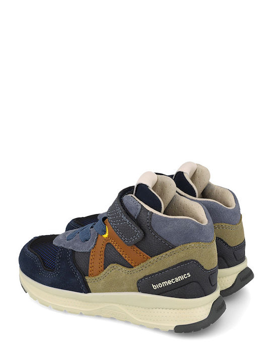 Παιδικά Sneakers High Ανατομικά με Σκρατς Μπλε
