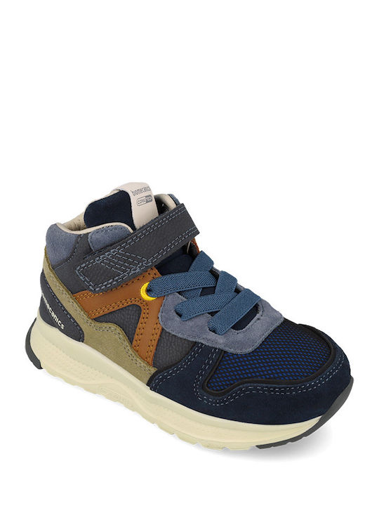 Παιδικά Sneakers High Ανατομικά με Σκρατς Μπλε