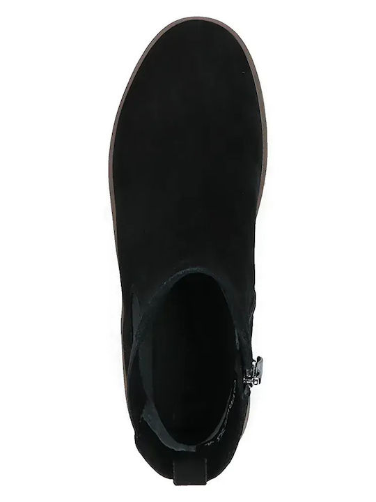 Leder Damen Stiefeletten Schwarz