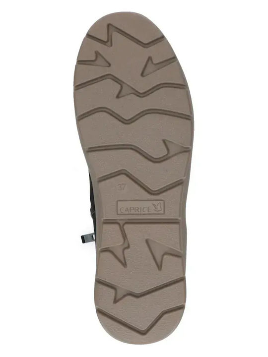 Leder Damen Stiefeletten Schwarz