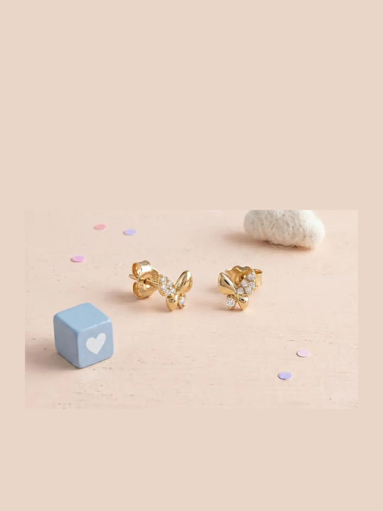 Kinderohrringe Nieten Schmetterlinge aus Gold 14K