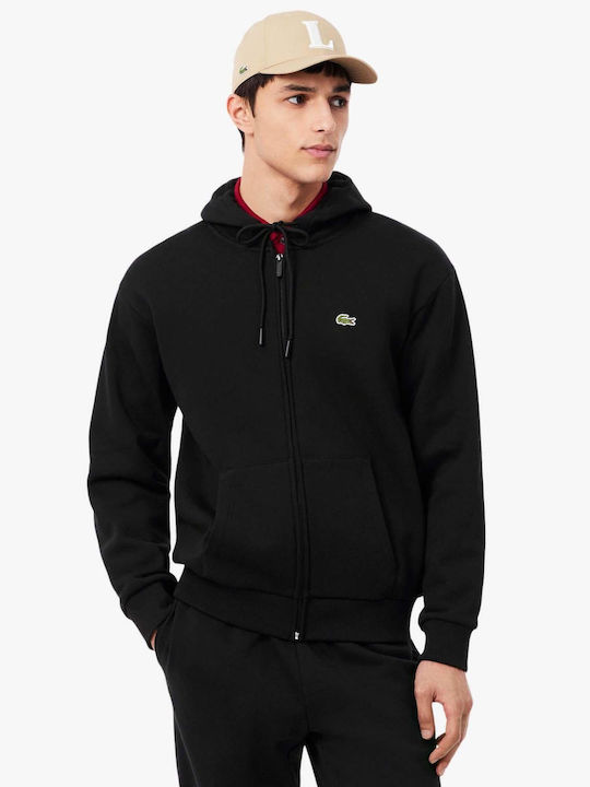Lacoste Hooded Cardigan Black