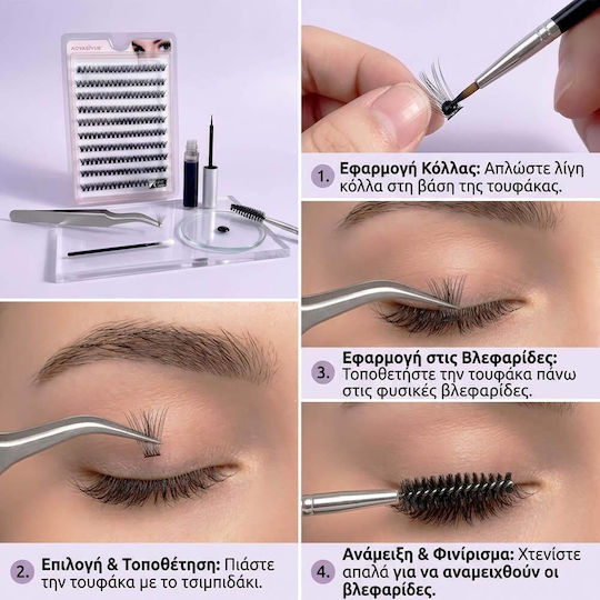 Aoyasiyue Eye Individual Lashes – Μεμονωμένες Βλεφαρίδες Τουφάκια 30d 10mm 200pcs