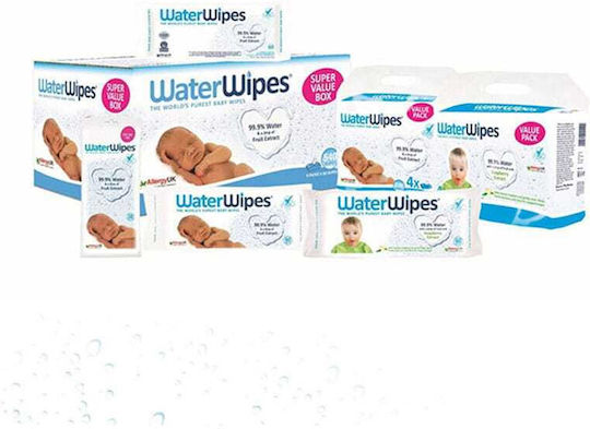 WaterWipes Baby Wipes 99.9% Water Alcohol-Free Parabens Free 9x60pcs