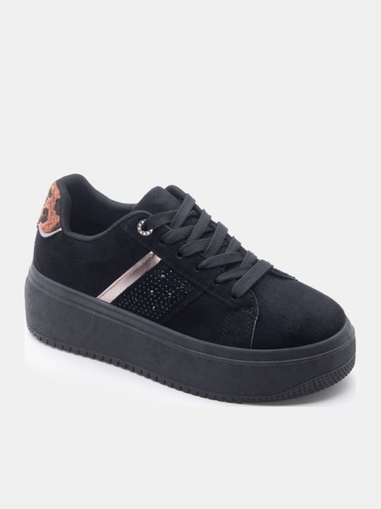 Damen Flatforms Sneakers Schwarz