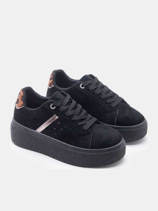 Damen Flatforms Sneakers Schwarz