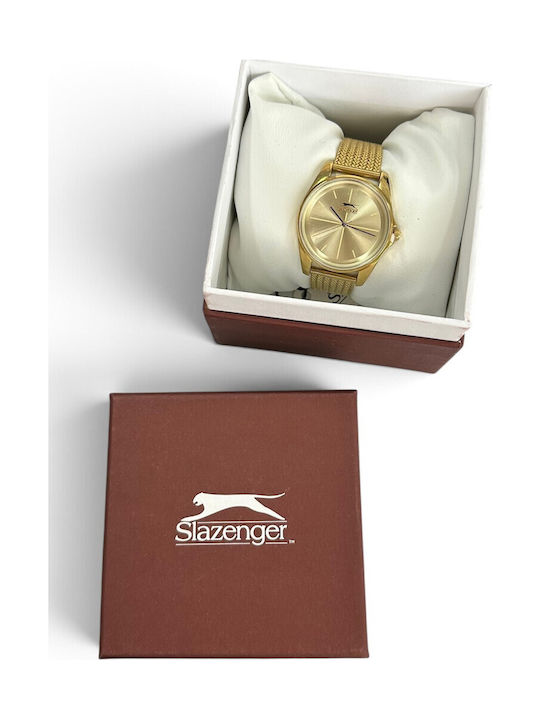 Slazenger Дамски Кварцов Часовник със Златна Стоманена Гривна