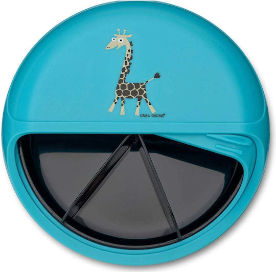 Carl Oscar Feeding Set from Plastic Turquoise 3 Pieces