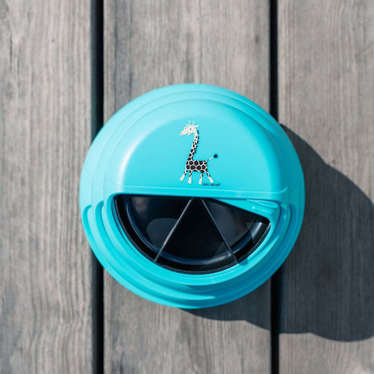 Carl Oscar Feeding Set from Plastic Turquoise 3 Pieces