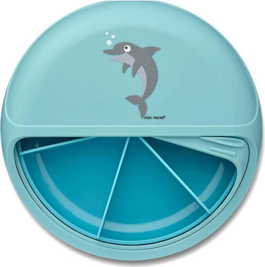 Carl Oscar Plastic Blue 3-Piece Feeding Set