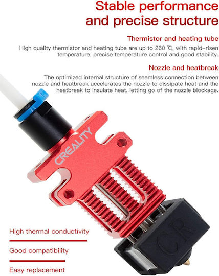 Creality Kit Hotend Imprimantă 3D Cr-6 Se Cr-6 Max Cr-5 Pro Aliaj de Aluminiu Extrudere Tub de Teflon Duză Mk Bloc Termic Capace din Silicon Piesă de Schimb Originală pentru Imprimare 3D