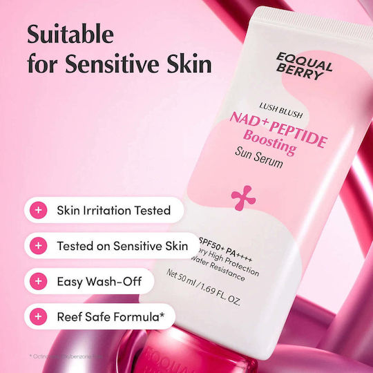 Eqqualberry Serum facial Nad+ SPF50 cu peptide pentru strălucire 50ml
