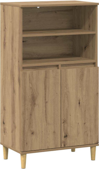 Highboard Artisan Living Room Cabinet Made of Oak Particle Board 60x36x110cm