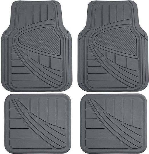 Autoline Set Covorașe Față și Spate Universal 4buc din Plastic Negru / Gri