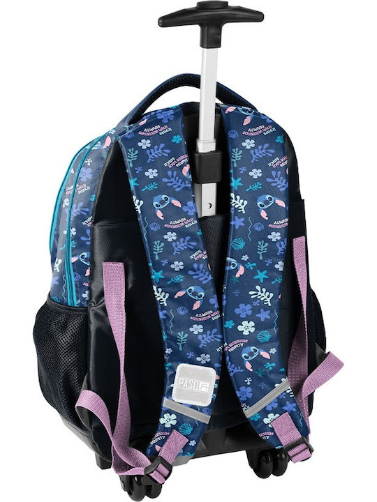 Paso School Trolley Bag for Elementary with Water Bottle Holder Purple
