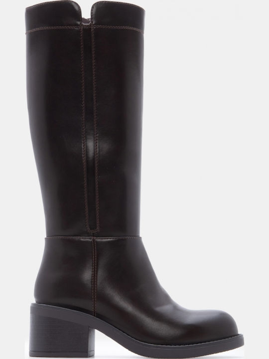 Damenstiefel mit Mittelhohem Absatz Braun