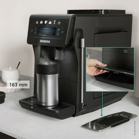 Siemens Eq600 Iaroma Αυτόματη Μηχανή Espresso Εντοιχιζόμενη 1500W Πίεσης 15bar με Μύλο Άλεσης Μαύρη TP603E08