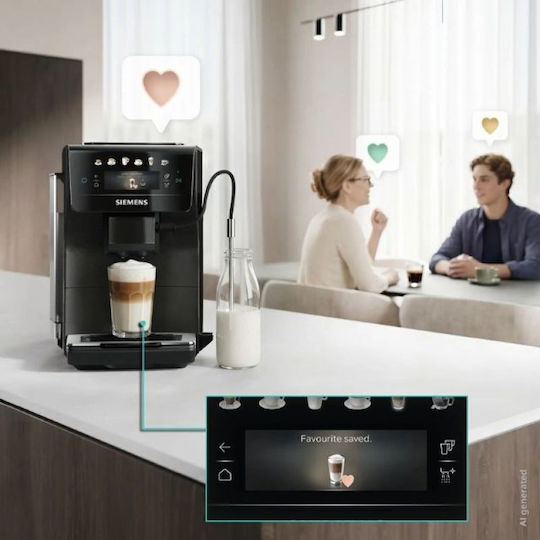 Siemens Eq600 Iaroma Αυτόματη Μηχανή Espresso Εντοιχιζόμενη 1500W Πίεσης 15bar με Μύλο Άλεσης Μαύρη TP603E08