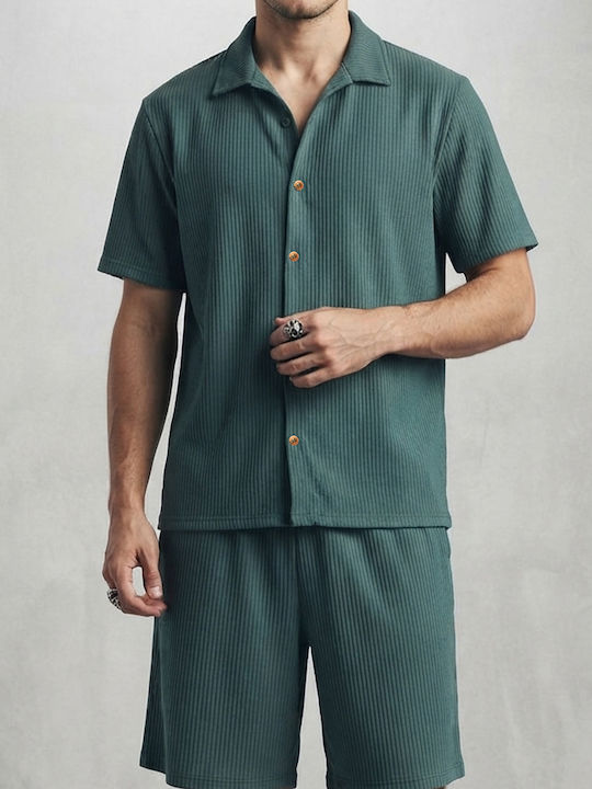 Men's Shorts Set Dark Green Forest Green