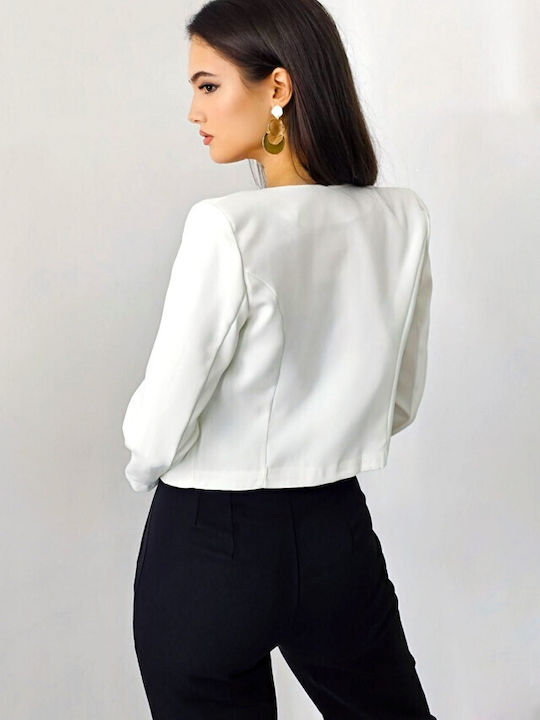 Short Women's Blazer White
