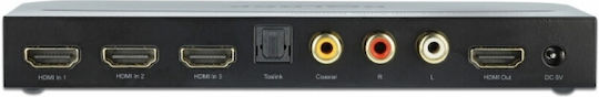 Delock HDMI-Schalter 3 Ports 4K@60Hz Audio-Extractor Delock 66498