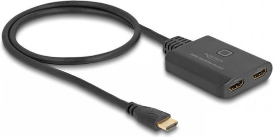 Delock HDMI Превключвател 2 Порта 8K60Hz/4K144Hz + 0.5m Кабел Delock 18645