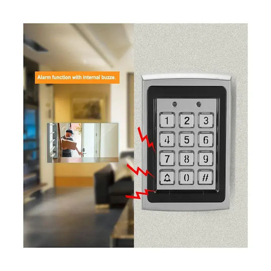 Tastatură de control acces Standalone Mentor Acs027 2in1 Pin + Card Rfid 5-15 cm 0-99 s Iluminată Metalică