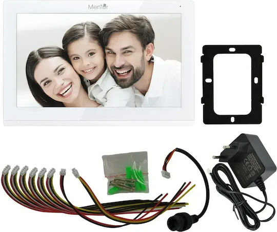 Interfon Video Inteligent Mentor Svk472w 4 Fire WiFi Card Pin Aplicația Tuya 7 Inch Ips Dvr Fhd 2mp Ip66 Alb