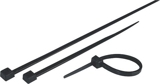 Eurolamp Plastic Cable Ties 200mmx2.5mm in Black Colour (100pcs) 147-54105