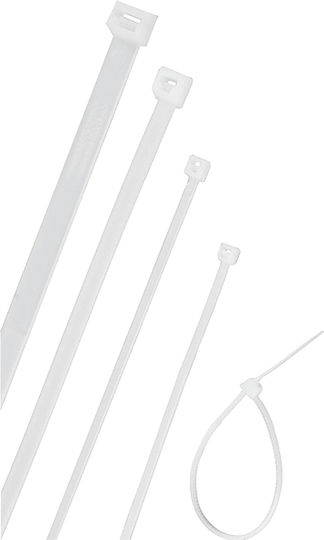 Eurolamp Plastische Kabelbinder 120mmx2.5mm in Weiß Farbe 100 Stück 147-54002