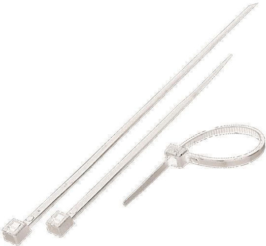 Eurolamp Пластмасови Кабелни Аксесоари 200mmx2.5mm в Бял Цвят 100 бр 147-54005