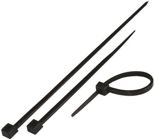 Eurolamp Plastic Cable Ties 160mmx2.5mm in Black Colour (100pcs) 147-54104