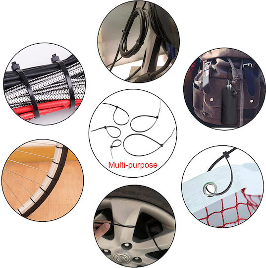Powertech Legături Cablu Din Plastic 350mmx4.8mm În Culoare Albă 100 Bucăți TIES-057