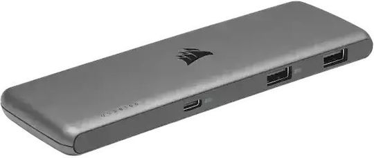 Corsair USB100 Hub 7 Porturi USB 3.0 cu Conectare USB-C Gri