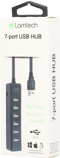 Lamtech Hub 7 Θυρών USB 2.0 με σύνδεση USB-A