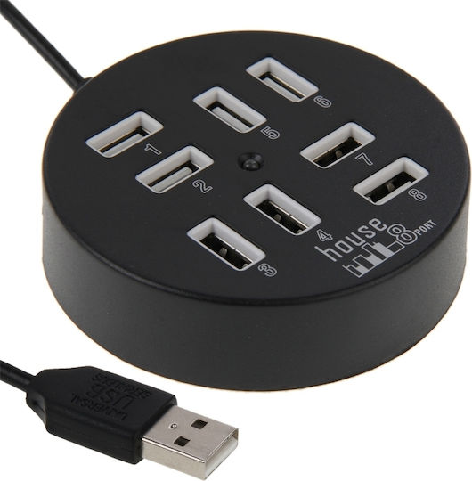 Hub USB 2.0 cu 8 Porturi și Conectare USB-A