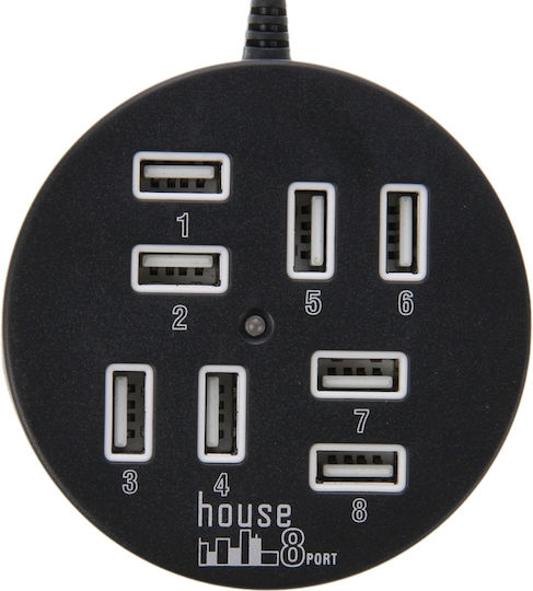 Hub USB 2.0 cu 8 Porturi și Conectare USB-A