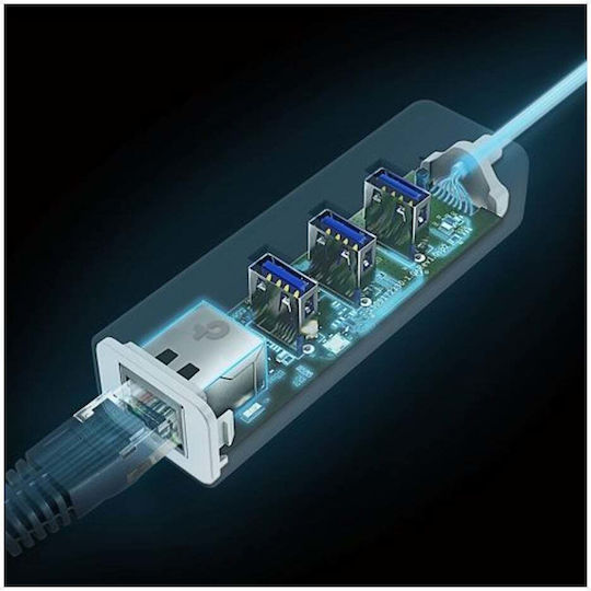 TP-LINK TP-LINK v1 USB-Hub 3 Anschlüsse USB 2.0 mit USB-A Anschluss Ethernet Weiß
