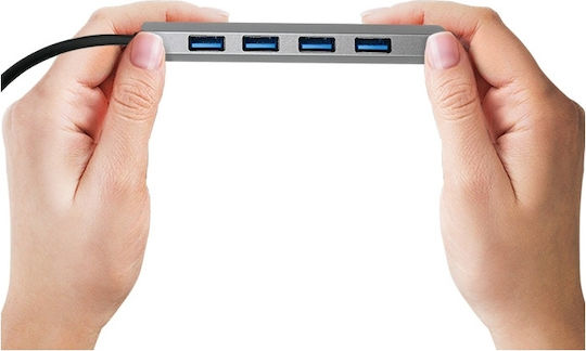 Qoltec USB Хъб 4 Порта USB 3.1 с USB-C Връзка