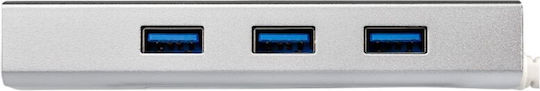 StarTech USB-Hub mit 4 Anschlüssen USB 3.0 mit Anschluss an einen Computer USB-A Ethernet Weiß