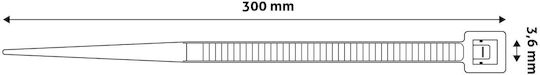 Entac Legături Cablu Din Plastic 250mmx3.6mm În Culoare Neagră 50 Buc