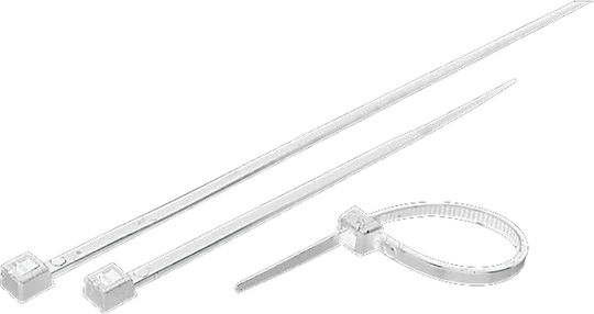 Eurolamp Plastic Cable Ties 150mm x 3.6mm in White Colour 100 pcs 147-54006