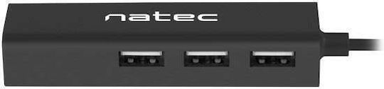 Natec Dragonfly Hub 3 Ports USB 2.0 with USB-A Connection Ethernet