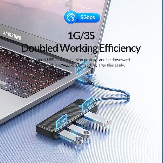 Orico USB-Hub 4 Anschlüsse USB 3.0 mit Anschluss an einen Computer USB-A